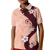 Polynesia Hibiscus Kid Polo Shirt Rose Bud Curve Motif - Polynesian Pride