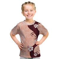 Polynesia Hibiscus Kid T Shirt Rose Bud Curve Motif - Polynesian Pride