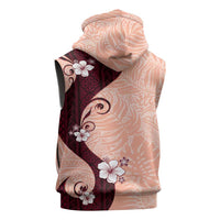 Polynesia Hibiscus Sleeveless Hoodie Rose Bud Curve Motif - Polynesian Pride