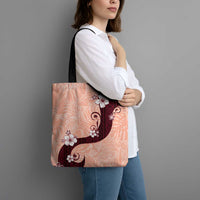 Polynesia Hibiscus Tote Bag Rose Bud Curve Motif - Polynesian Pride