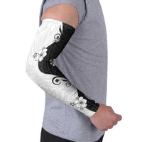 Polynesia Hibiscus Arm Sleeves White Curve Motif - Polynesian Pride