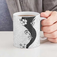 Polynesia Hibiscus Ceramic Mug White Curve Motif - Polynesian Pride