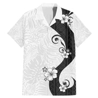 Polynesia Hibiscus Family Matching Mermaid Dress and Hawaiian Shirt White Curve Motif - Polynesian Pride