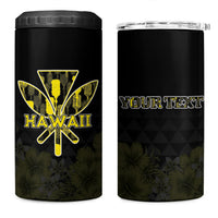 Personalised Aloha Hawaii Kahili 4 in 1 Can Cooler Tumbler Kanaka Maoli With Kakau Pattern