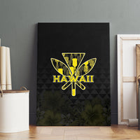 Aloha Hawaii Kahili Canvas Wall Art Kanaka Maoli With Kakau Pattern