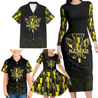 Personalised Aloha Hawaii Kahili Family Matching Long Sleeve Bodycon Dress and Hawaiian Shirt Kanaka Maoli With Kakau Pattern LT05 - Polynesian Pride