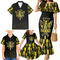 Personalised Aloha Hawaii Kahili Family Matching Mermaid Dress and Hawaiian Shirt Kanaka Maoli With Kakau Pattern LT05 - Polynesian Pride
