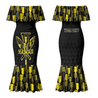 Personalised Aloha Hawaii Kahili Family Matching Mermaid Dress and Hawaiian Shirt Kanaka Maoli With Kakau Pattern LT05 Mom's Dress Black - Polynesian Pride