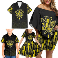 Personalised Aloha Hawaii Kahili Family Matching Off Shoulder Short Dress and Hawaiian Shirt Kanaka Maoli With Kakau Pattern LT05 - Polynesian Pride