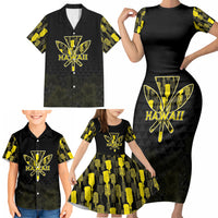 Personalised Aloha Hawaii Kahili Family Matching Short Sleeve Bodycon Dress and Hawaiian Shirt Kanaka Maoli With Kakau Pattern LT05 - Polynesian Pride