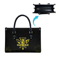 Aloha Hawaii Kahili Leather Bag Kanaka Maoli With Kakau Pattern