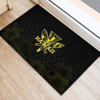 Aloha Hawaii Kahili Rubber Doormat Kanaka Maoli With Kakau Pattern