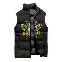 Personalised Aloha Hawaii Kahili Sleeveless Puffer Jacket Kanaka Maoli With Kakau Pattern