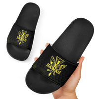Aloha Hawaii Kahili Slide Sandals Kanaka Maoli With Kakau Pattern