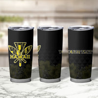 Personalised Aloha Hawaii Kahili Tumbler Cup Kanaka Maoli With Kakau Pattern