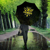 Aloha Hawaii Kahili Umbrella Kanaka Maoli With Kakau Pattern