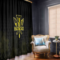 Aloha Hawaii Kahili Window Curtain Kanaka Maoli With Kakau Pattern