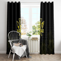 Aloha Hawaii Kahili Window Curtain Kanaka Maoli With Kakau Pattern