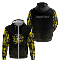 Personalised Aloha Hawaii Kahili Zip Hoodie Kanaka Maoli With Kakau Pattern