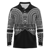 Philippines Igorot Tribal Inspired Long Sleeve Polo Shirt Black Version