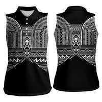 Philippines Igorot Tribal Inspired Women Sleeveless Polo Shirt Black Version