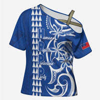 Samoa HRPP Party Cross Shoulder Shirt Polynesian Pattern - Polynesian Pride