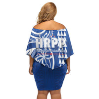 Samoa HRPP Party Family Matching Off Shoulder Short Dress and Hawaiian Shirt Polynesian Pattern - Polynesian Pride