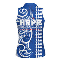 Samoa HRPP Party Women Sleeveless Polo Shirt Polynesian Pattern - Polynesian Pride