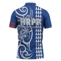 Samoa HRPP Party Zipper Polo Shirt Polynesian Pattern - Polynesian Pride