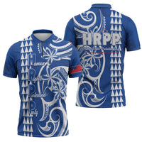 Samoa HRPP Party Zipper Polo Shirt Polynesian Pattern - Polynesian Pride