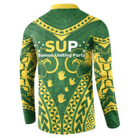 Samoa SUP Button Sweatshirt Samoan Coat Of Arms - Polynesian Pride