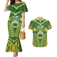 Samoa SUP Couples Matching Mermaid Dress and Hawaiian Shirt Samoan Coat Of Arms - Polynesian Pride