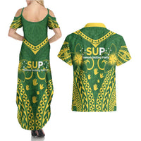 Samoa SUP Couples Matching Summer Maxi Dress and Hawaiian Shirt Samoan Coat Of Arms - Polynesian Pride