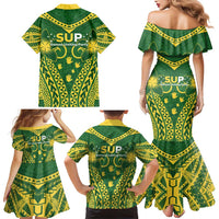 Samoa SUP Family Matching Mermaid Dress and Hawaiian Shirt Samoan Coat Of Arms LT05 - Polynesian Pride