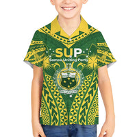 Samoa SUP Family Matching Off Shoulder Maxi Dress and Hawaiian Shirt Samoan Coat Of Arms - Polynesian Pride