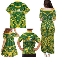 Samoa SUP Family Matching Puletasi and Hawaiian Shirt Samoan Coat Of Arms - Polynesian Pride