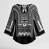 Philippines Igorot Tribal Art Tattoo Black Kimono Sleeve Blouse - Polynesian Pride