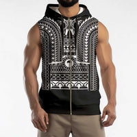 Philippines Igorot Tribal Art Tattoo Black Sleeveless Zip Hoodie - Polynesian Pride