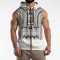 Philippines Igorot Tribal Art Tattoo White Sleeveless Zip Hoodie - Polynesian Pride