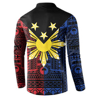 Philippines Sun Star Button Sweatshirt Igorot Tribal Inspiration - Polynesian Pride