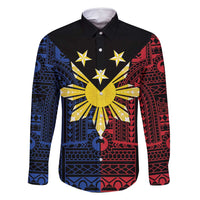 Philippines Sun Star Family Matching Long Sleeve Bodycon Dress and Hawaiian Shirt Igorot Tribal Inspiration - Polynesian Pride