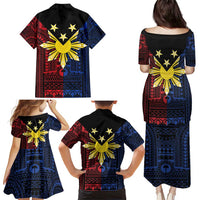 Philippines Sun Star Family Matching Puletasi and Hawaiian Shirt Igorot Tribal Inspiration - Polynesian Pride