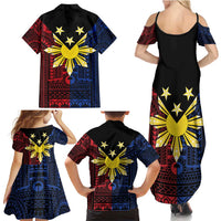 Philippines Sun Star Family Matching Summer Maxi Dress and Hawaiian Shirt Igorot Tribal Inspiration - Polynesian Pride