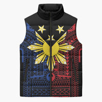 Philippines Sun Star Sleeveless Puffer Jacket Igorot Tribal Inspiration - Polynesian Pride