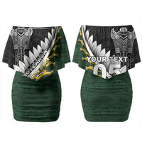Custom Rugby New Zealand And South Africa Couples Matching Off Shoulder Short Dress and Hawaiian Shirt Silver Fern With Springboks