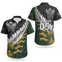 Custom Rugby New Zealand And South Africa Couples Matching Puletasi and Hawaiian Shirt Silver Fern With Springboks