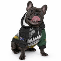 Custom Rugby New Zealand And South Africa Pet Hoodie Silver Fern With Springboks