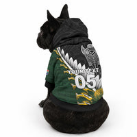 Custom Rugby New Zealand And South Africa Pet Hoodie Silver Fern With Springboks