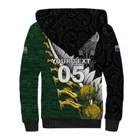 Custom Rugby New Zealand And South Africa Sherpa Hoodie Silver Fern With Springboks