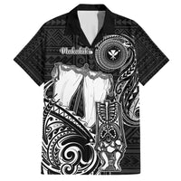 Personalized Hawaii Makahiki Season Family Matching Off Shoulder Short Dress and Hawaiian Shirt Akua Loa Polynesian Pattern LT05 Dad's Shirt - Short Sleeve Black - Polynesian Pride